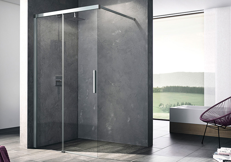 Bodenebene Walk-In Dusche mit Glaswand