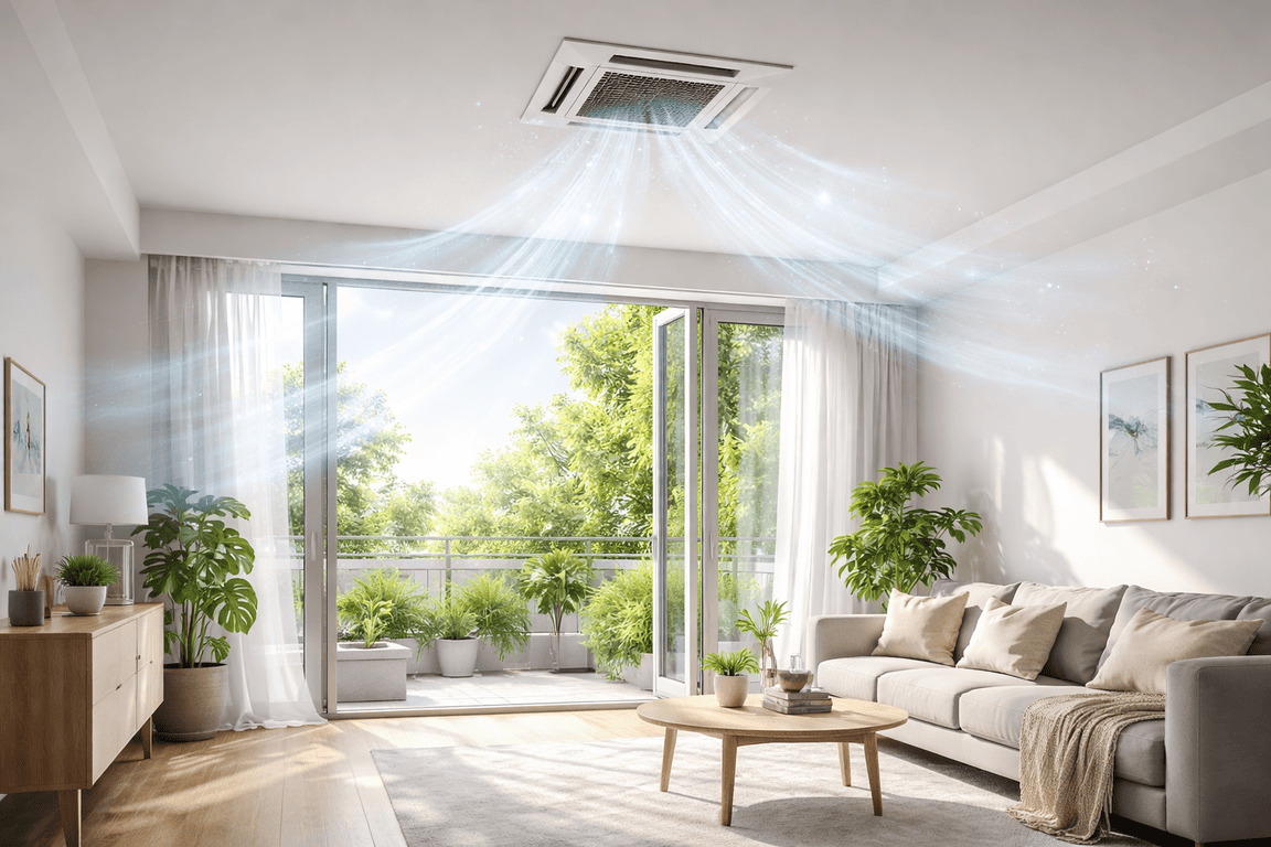 Moderne Wohnraumlüftung im Einfamilienhaus